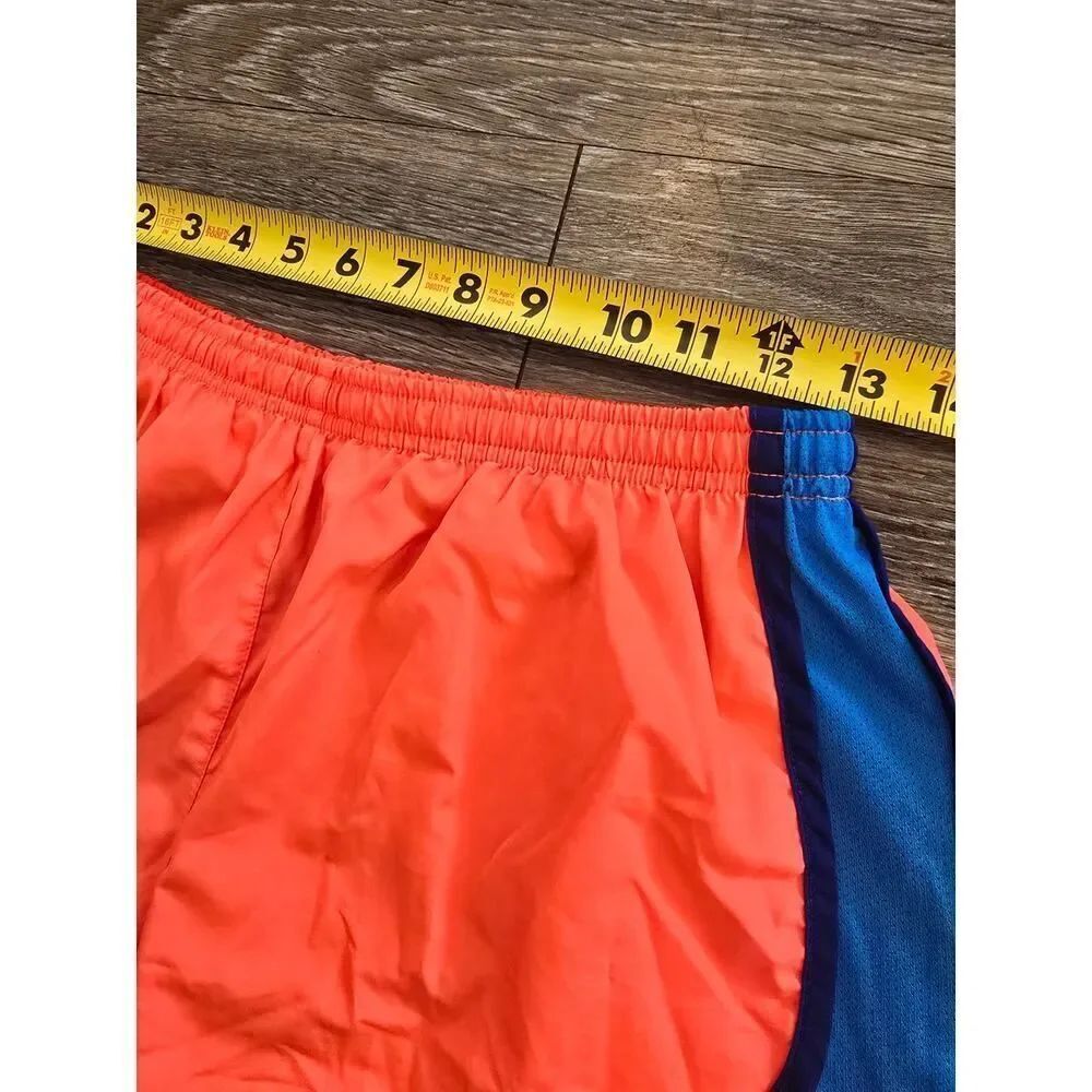Nike Dri-FIT NeonβCoral Running Shorts Size M Blue Trim Athletic Gym Performance - Picture 5 of 7